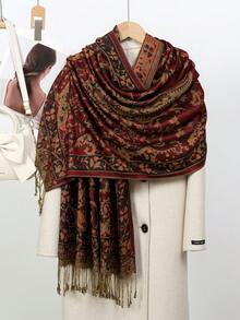 1 pièce Foulard femme motif cachemire, châle bohème, convient pour la vie quotidienne et les célébrations de festivals