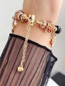 1 chiếc dây đeo đồng hồ nữ họa tiết da báo đính đá rhinestone và hạt, tương thích với Apple Watch 38/40/41/42/44/45/49/S10 42/S10 46mm, dây đeo đồng hồ dạng vòng tay thời trang mặt dây chuyền chữ thập có thể điều chỉnh, tương thích với Series 11 Ultra 3 SE3 Ultra 2 S10 SE2 9 8 7 SE 6 5 4 3 2 1 - Họa tiết da báo - Xem 4
