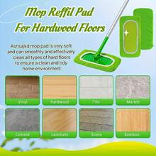 3pcs Super Absorbent Reusable Mop Pads - Microfiber Cleaning Cloths For Wet And Dry Floors, Durable Green Replacement Pads With Center Ridge And White Edges, High-Quality Household Cleaning Pads - 綠色的 - 查看 2