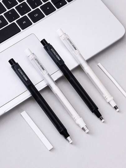 1支蓝色水果自动免削橡皮擦，铅笔形，无碎屑，是美术学生的理想之选，细节清晰，亮度高，快速擦除，适用于素描和绘画。