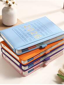 1 PC 2026 Premium PU Daily Planner – 320-Page (160 Sheets) Thick Notebook With 365-Day Dated Pages, Ribbon Marker & Pen Loop. Waterproof & Stain-Resistant Cover With Monthly Index Tabs For Efficient Planning. - Multicolor - View 11