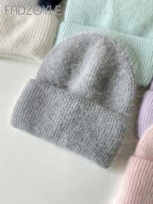 FADZOYLE 1pc/2pcs Hat & Scarf Set Solid Color Scarf Large Size Cashmere Feel Wraps Shawl For Dress Wedding And Gift Evening Dresses Travel Office, Fall Winter All Season Solid Color Knit Cuffed Beanie Hat Knitted Caps Soft Snug Outdoor Daily Use Gift Snow Ski Running Accessories