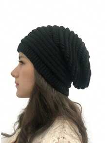 1/2pcs Pleated Beanie Hat, Women Spring/Summer Korean Style Single Layer Knitted Cap, Versatile Ear Warmer Turban Hat