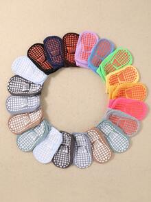 5/10 Pairs Of Random Children's Socks, Low Square Adhesive Anti Slip Socks, Suitable For Boys And Girls, Suitable For All Seasons, Casual And Comfortable, Soft, Anti Slip, Sports Socks, Baby Scratch Socks