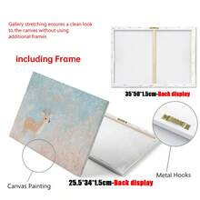 1pc Canvas Painting, Christmas Reindeer Mural Girl Christmas Decoration Pink Christmas Print, Wall Art Print, Home Decor, Perfect Holiday Gift For Him Or Her, Canvas Wall Art,Posters For Room,Home Decor,Room Decor Aesthetic,Room Decoration Stuff.Optional Frame, Room Decor