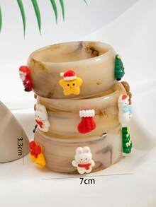 1 件欧美风格树脂圣诞手链，适合节日派对佩戴 - 均碼 - 查看 6