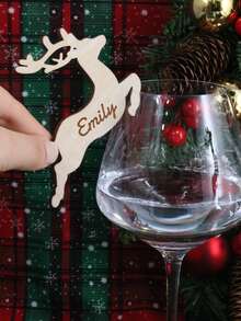 Personalisierte Rentier Glas Dekorationen, individuelle Weihnachts-Weinglas Dekoration, personalisierte Namens-Ornamente, individualisierbare Weihnachtsgeschenke, Weihnachtsparty, Frohe Weihnachten, Rentier, Weihnachten, DIY Ornamente, Weinglas Ornamente, Heimdekoration, Geburtstagsgeschenke, Mama, Papa, Familie, Freund - Stil A - Übersicht 2