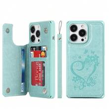 For IPhone 13 Pro Max Case With Card Holder Wallet Case For Women Men,Phone Case For IPhone 13 Pro Max Case With Stand And Strap,Leather Shockproof Protective Cover- Green{"Color_name":"E-Green"} - 多色21 - 查看 1