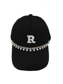 1pc Premium Rhinestone Decor Detachable Hat Chain, Versatile Accessory For Baseball Caps, Holiday Gift & Daily Hat Decoration