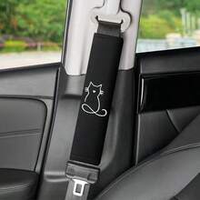 2pcs Car Seat Belt Shoulder Pads, Embroidered Design, Comfortable For Driver And Passenger All Season, Durable Safety Belt Accessories, 2025 New Shoulder Pads, Fit Most Vehicles, Car Interior Accessories - Multicolor - View 4