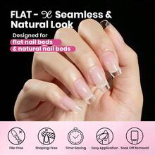 Beetles Gel Nail Tips FlatX Square Coffin Short 320pcs 16 Sizes PreEtched Half Matte Full Cover Soft Acrylic False Nail Tips Easy DIY Pr On Nail Extension Salon For Flat And Natural Nail Beds - 25短方形棺材320個扁平X指甲尖 - 查看 3