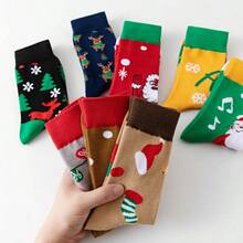 1/3/5/12 Paar Weihnachtssocken, Schneemann, Weihnachtsmann, Cartoon Knöchelsocken, Herbst/Winter, Unisex, Weihnachtssocken - Schenken Sie Ihrer Familie die Wärme von Weihnachten