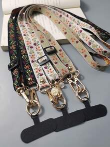 花卉刺绣可调节挂绳，可挂在脖子上或斜挎作为手机挂绳，时尚手机配件，带吊坠 - 适合工作证或日常佩戴，兼容安卓系统和大多数智能手机，是送给母亲、家人、朋友、孩子、生日、节日的理想礼物。 - 水草紋-頸繩 - 查看 1