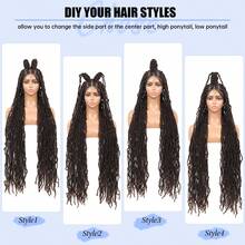 40 Inch Full Lace Square Braid Wig, Women's Braided Wig With Baby Hair, Synthetic Lace Front Braid Wig, Suitable For Everyday Wear - Multicolor - View 8