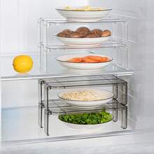 Multi-Layer Kitchen Refrigerator Shelf Organizer, Household Layered Divider Rack For Tableware, Spice Jars, Storage