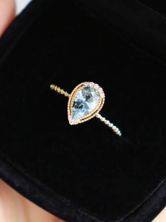 1pc S925 Sterling Silver Vintage Elegant Teardrop Zirconia Pearl Ring, Versatile Jewelry Gift For Women, Suitable For Daily Wear, Parties And Festivals