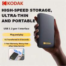 Kodak Kodak tragbare externe Festplatte P150 - 500 GB/1 TB USB 3.0, mit schneller Datenübertragung, Stabilität und Haltbarkeit. Ideal zum Backup und für die Datenspeicherung.