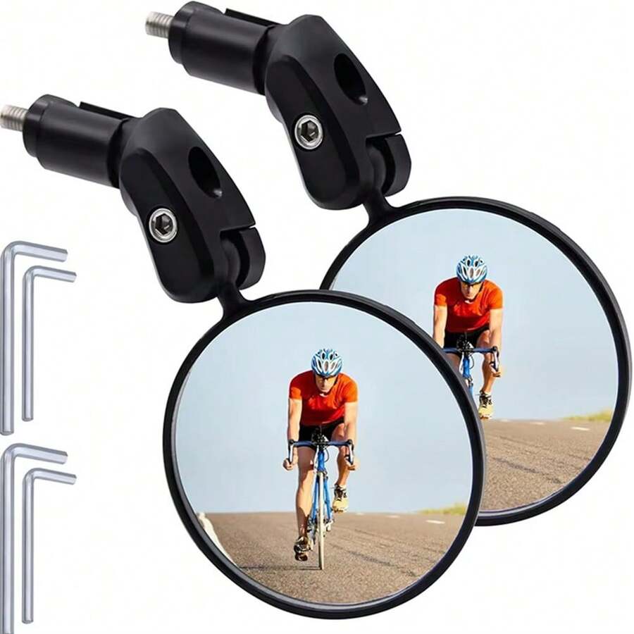 1 para obrotowych lusterek wstecznych do kierownicy roweru górskiego/szosowego 360°, wypukłych o wysokiej rozdzielczości i szerokim kącie widzenia