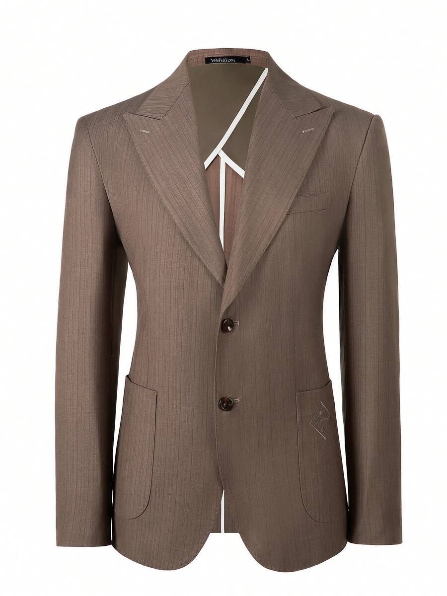 Men's Suit Blazer Casual Coats Lightweight Party Jackets Groomsmen Sports Coat Two Button Tuxedo Suits Khaki - 2369卡其 - 查看 1