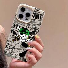 Phone Case: Anime O-Ones P-Pies Green Pirate Skull Logo Phone Case, Suitable For  17 16E 16 15 14 13 12 11 Pro Max Air X XR XSMAX 8 7 Plus Shockproof Soft Back Case Couple Gift, Zoro Phone Case, Phone Protective Cover, Phone Case, Portable Protective Cover Funda Para  17 Pro Forros Para  Cheap  17 Case - Màu sắc hỗn hợp - Xem 6
