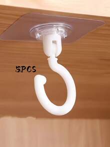 1 Stück 360° drehbarer selbstklebender Deckenhaken - hohe Tragfähigkeit, ohne Bohren installierbar, Multifunktions-Wandhalterung für Windspiele, hängende Pflanzen, Beleuchtung, Heimdekoration, Baldachine, Moskitonetze und Haushaltsorganisation