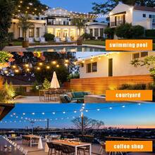 LED Outdoor String Lights 25FT Patio Lights With 13 Shatterproof ST38 Vintage Edison Bulbs, Outside Hanging Light Waterproof For Porch, Garden, Backyard, Balcony, DimmableRoom Decor, Wedding, Outdoor Decor, BedroomDecor, Lamps, Home Decor, Christmas - 查看 2