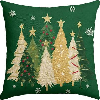 1 Stück Weihnachtsbaum Kissenbezug, minimalistischer umkehrbarer bedruckter Kissenbezug für Weihnachtsdekoration im Wohnzimmer, Sofa, Schlafzimmer, Auto, ohne Füllung