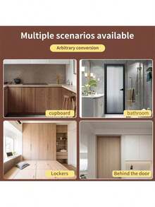 1 Colgador de puerta de dormitorio, perchero, almacenamiento doméstico de plástico en la puerta, gancho organizador, estante para bolsas, primavera, minimalista, parte superior de verano hecha de material PP