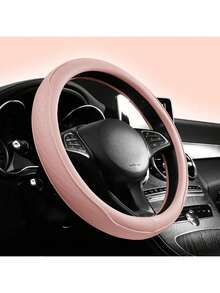 15-Inch (38.1 Cm) Universal Steering Wheel Cover - Breathable PU Leather With Odorless Rubber Grip, Anti-Slip Classic Design, Fits Most Cars