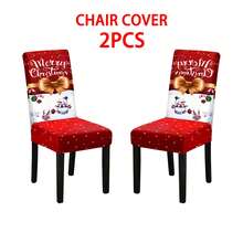 1/2/4/6/100 piezas Fundas para sillas de comedor navideñas, fundas elásticas, extraíbles y lavables para el hogar, hotel, fiesta - Multicolor - Ver 45