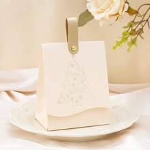 1pc Christmas Candy Bag Gift Bag - Leather Handle Bag, Packaging Bag Looks High-End, Christmas Tree, Reindeer And "Merry Christmas" Elements, Golden Pattern, Classic Red And Green For Christmas, Festive Atmosphere, Suitable For Packaging Reusable Shopping Bags, Christmas Gifts, Party Gifts, New Year Gifts