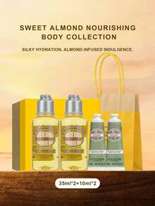 L'Occitane Refreshing Verbena Hair Care Set (Verbena Shower Gel 35ml*2 + Verbena Body Lotion 35ml*2) - 1.18fl.Oz - Mini Shampoo and Conditioner Set (sweet Almond Shower Oil 35ml*2 + Sweet Almond Hand Cream 10ml*2) - View 3