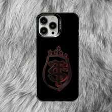 Étui de téléphone Stade-Toulousain compatible avec 16, 15, 14, 13, 12, 11, 8, 7, Pro, Max, Plus, Mini, XS, SE Rugby français anti-chute noir mat, étui compatible avec 17 Pro Case, 17 Pro Max Case, 17 Case, 16 Pro Case - Z7 - Voir 7