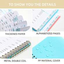 1PC Password Participation Book, Alphabetically Ordered Password Diary And Organizer, Personalized Password Log In 4.7-Inch X 6.1-Inch Mini Size With University Level Grid Pages, Perfect For Home And Office Organizations - 灰色 - 查看 9