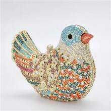 Rhinestone Bird Clutch Purse Women's Full Crystal Evening Bag For Wedding Party Handbag - 多色#8 - 查看 6