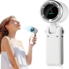 3 In 1 Portable Turbo Fan (Handheld Fan, Desk Fan,  Neck Fan) 10 Hours Battery Life, 5 Speeds, 40000RPM Beast, 180°   Foldable, Personal Fan With LED Display, Father'S Day Gifts & Gifts Boyfriend & Desk Accessories & Cool Stuff - 黑色,三合一 - 查看 2