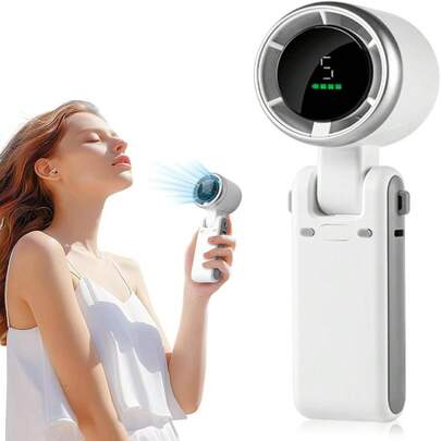 3 In 1 Portable Turbo Fan (Handheld Fan, Desk Fan,  Neck Fan) 10 Hours Battery Life, 5 Speeds, 40000RPM Beast, 180 °     Foldable, Personal Fan With LED Display, Father'S Day Gifts & Gifts Boyfriend & Desk Accessories & Cool Stuff