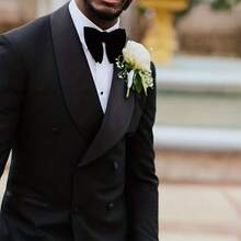 1 Piece Men's Velvet Bow Tie Pre-Tied Oversized Bow Tie Formal Tuxedo Bow Tie Large Bow Tie - 黑色 - 查看 11