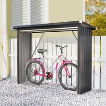 Outsunny Abri-bûches couvert en acier galvanisé, 2 m³, support pour bois de chauffage robuste, montage rapide, étagère à bûches extérieur plancher surélevé toit incliné, 213x66,5x150cm, gris foncé - Gris foncé - Voir 5