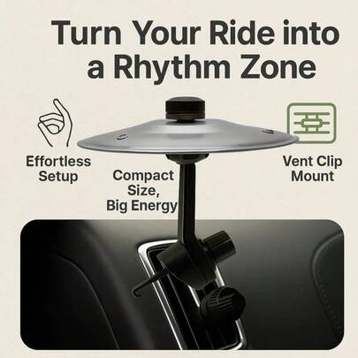 Car Crash Cymbal, Platillo para auto, Platillos Para Ventilacin de Coche, Car Drum Cymbal Vent, Crash Music Cymbal, Make Your Driving More Fun, Easy Installation and Rugged, para Todos los Coche