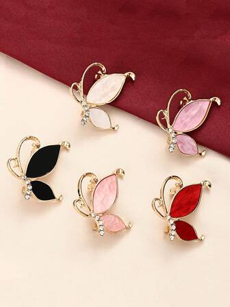 1 pieza Broche de mariposa de lujo con rhinestones, accesorio elegante y de moda adecuado para varios atuendos, regalo de Navidad