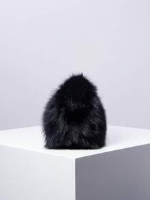 女士优雅手拿包，适合新娘、派对、舞会、毛绒手提包、派对配饰、节日派对、优雅女士包、婚礼用品、Y2K风格，适合派对、聚会、约会、舞会和其他场合。 - 黑色 - 查看 5