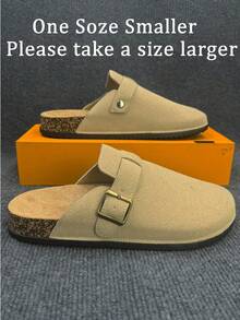 Men's Slip-On Sandals, New Summer Casual Slip-On Slippers, Breathable, Non-Slip, Odor-Resistant, Round Toe, 4 Colors Available, Suitable For Students, Youth, Campus, Casual, Outdoor, Work, Travel, Beach, Fishing, Personalized Street Style, Fashionable And Stylish Slip-On Sandals, Waterproof, Leather, Suitable For Street, Party, Garden, Outdoor, Office, Home - Beige - View 2