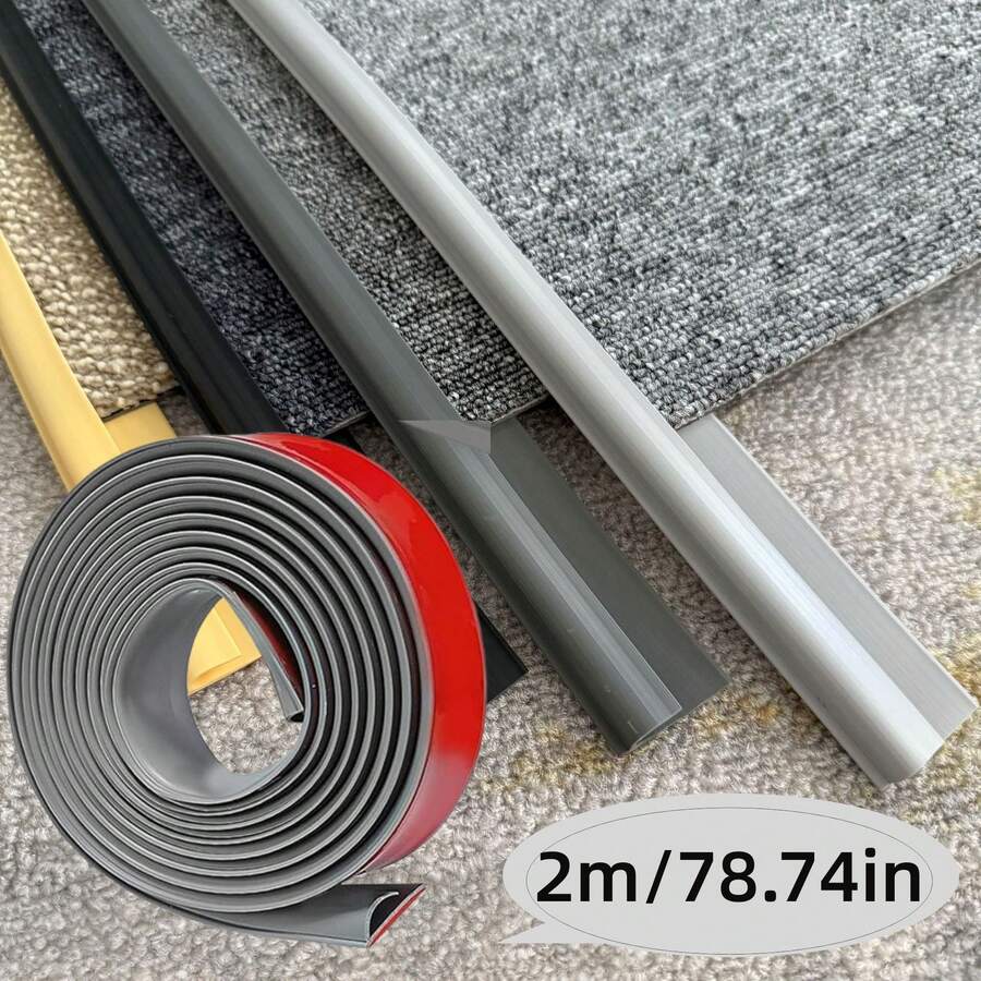 1pc 2m/78.74in Easy Install Carpet Edging Trim With Adhesive Backing, Durable & For Homeowners And DIY Enthusiasts