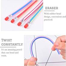 40 Pieces Flexible Soft Pencil, Soft Pencils With Eraser, Magic Bend Pencils Students, School Supplies