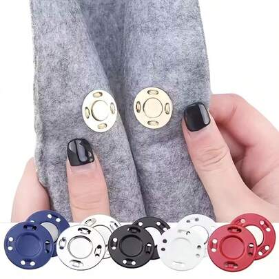 6/12 Pairs Colorful Magnetic Buttons - Invisible Plastic Snap Fasteners, Magnetic Sewing Buttons Invisible Magnetic Closure Suitable For Bags, Sewing, Crafts, Handbags, Coats And DIY Magnetic Buttons, Easy To Sew Closed, Multiple Colors