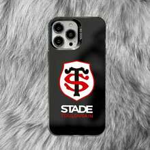 Étui de téléphone Stade-Toulousain compatible avec 16, 15, 14, 13, 12, 11, 8, 7, Pro, Max, Plus, Mini, XS, SE Rugby français anti-chute noir mat, étui compatible avec 17 Pro Case, 17 Pro Max Case, 17 Case, 16 Pro Case - Z7 - Voir 5