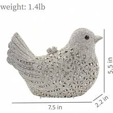 Rhinestone Bird Clutch Purse Women's Full Crystal Evening Bag For Wedding Party Handbag - 多色#8 - 查看 8