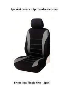Universal Fit Car Seat Covers Full Set (2/4/9-PCS) - Airbag Compatible Cloth Fabric For Sedan, SUV, Van | Choose 1/2/5-Seater: Includes Headrest & Back Seat Covers - Style a - View 17