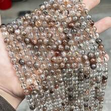 15 英寸串珠，直径 4 毫米、6 毫米、8 毫米、10 毫米，天然石圆珠 - 虎眼石/黑曜石/玛瑙/水晶等。能量清洁/增强天然治疗石，适用于 DIY 珠宝制作、手链、项链和工艺品 - 彩色 - 查看 25